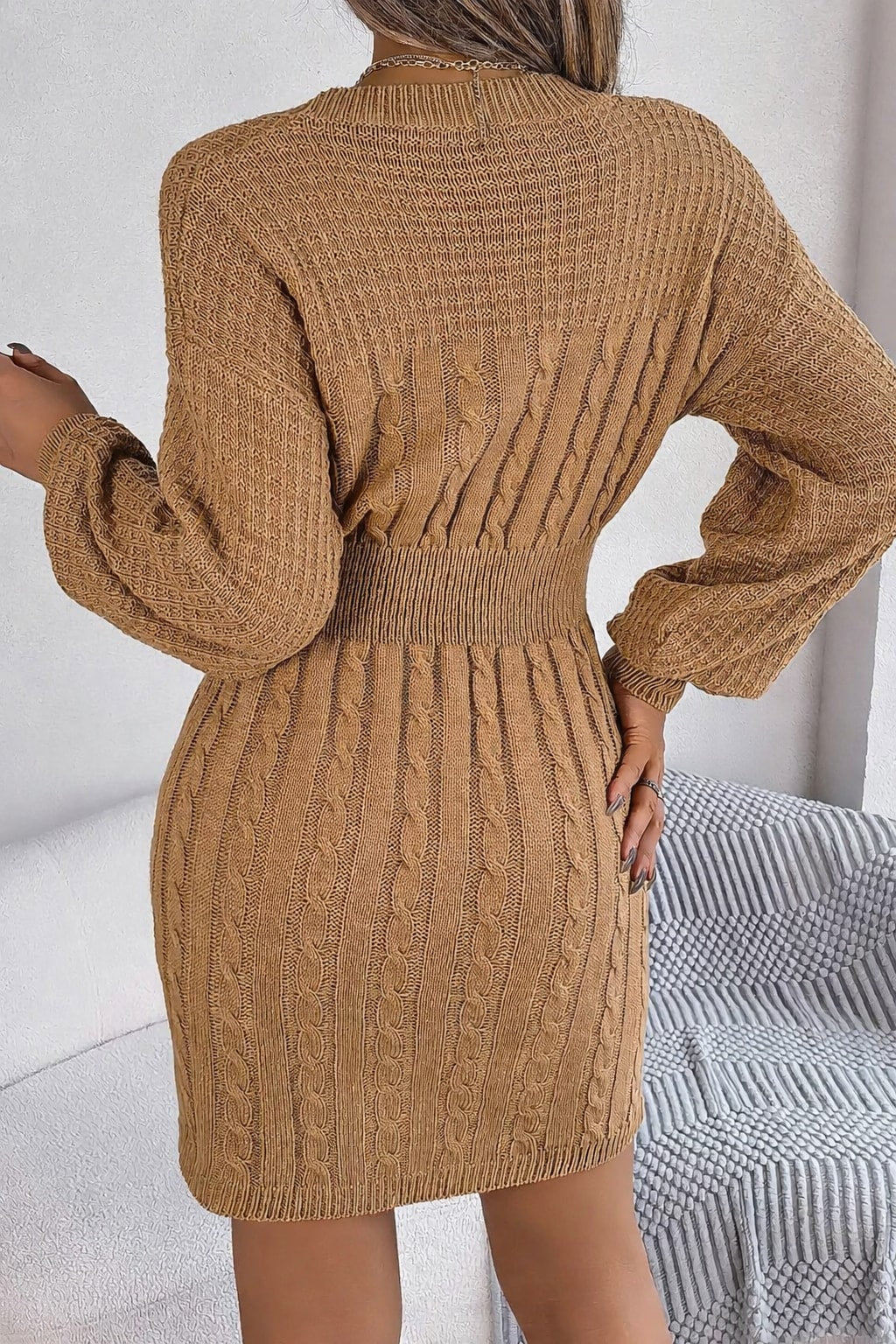 Polyester Knit Dress With Sleek A-Line Silhouette - 10