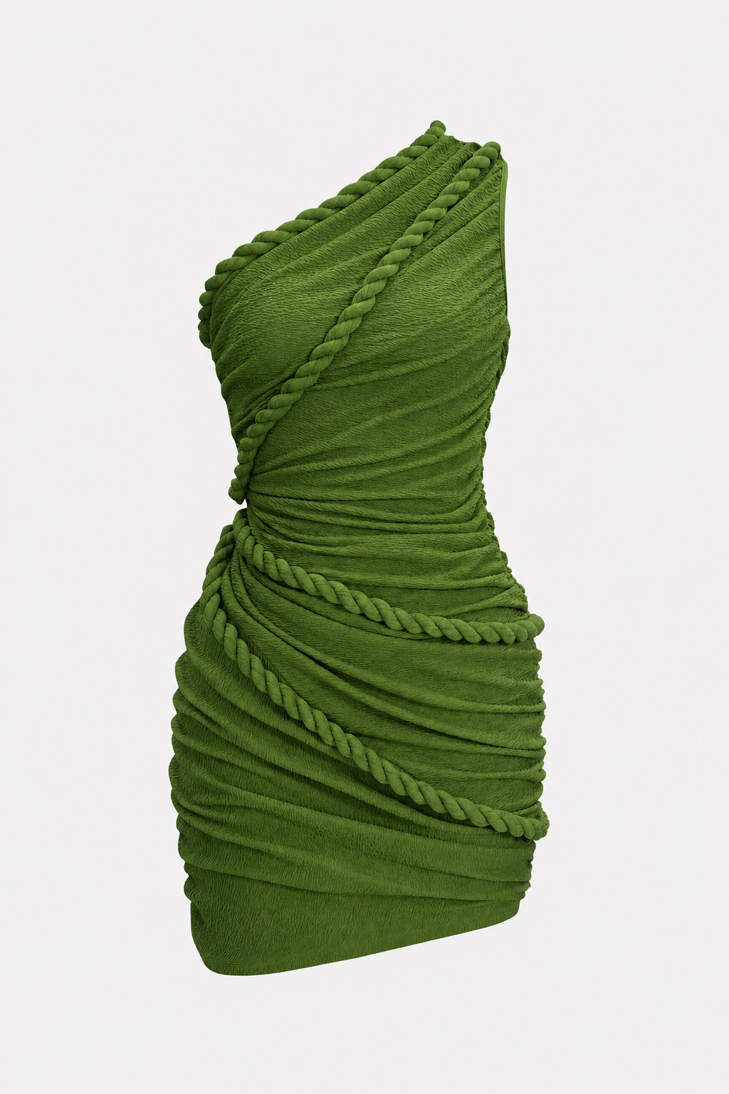 One-shoulder twist knot jersey mini dress - view 11