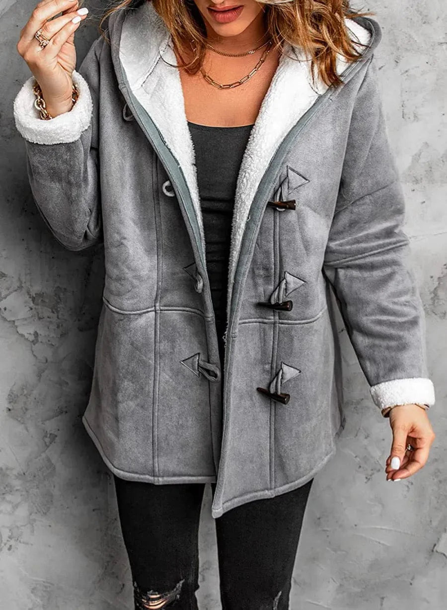 Fleece-Lined Zip Winter Coat with Hood - view 9