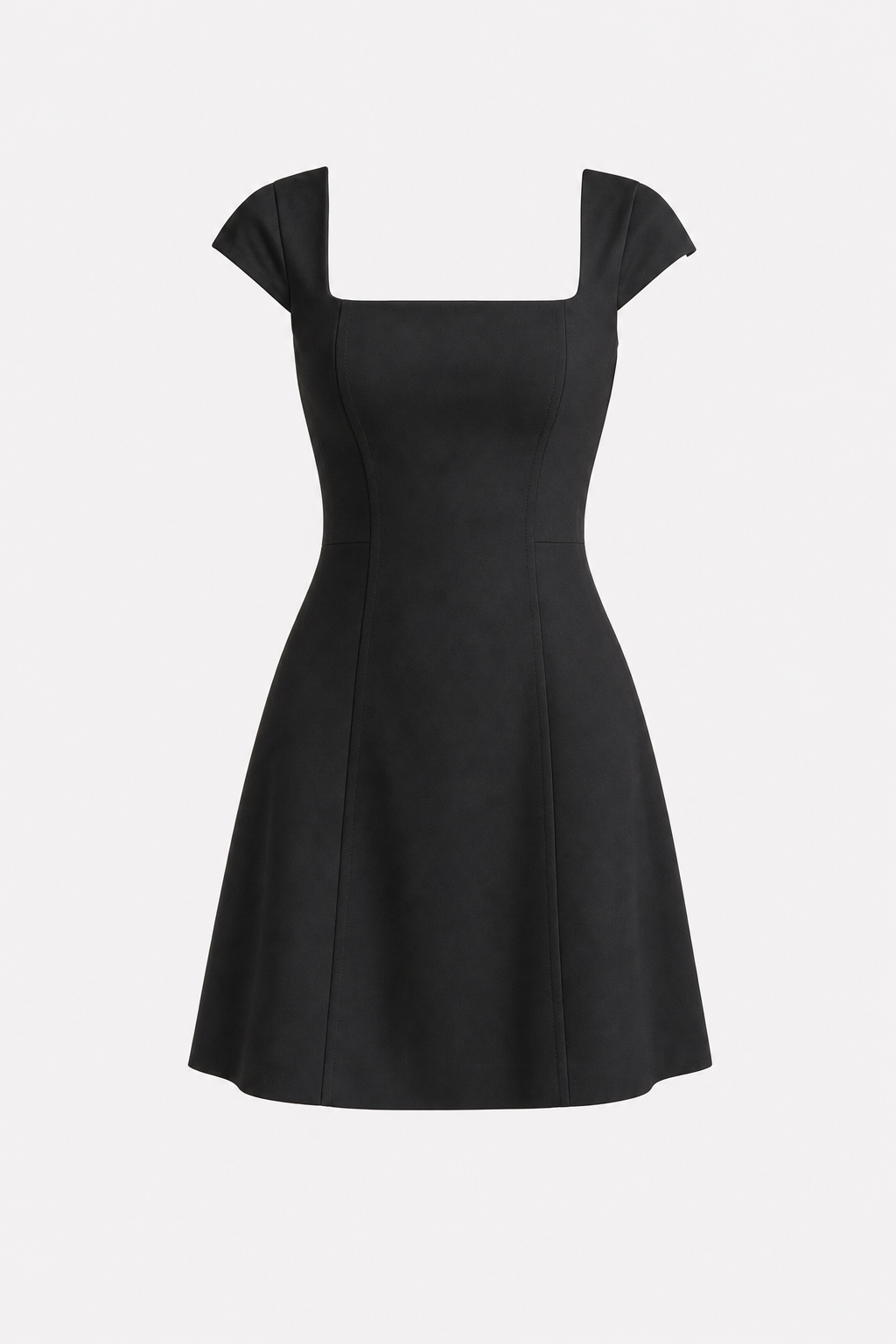 White satin A-line cap sleeve dress - view 6