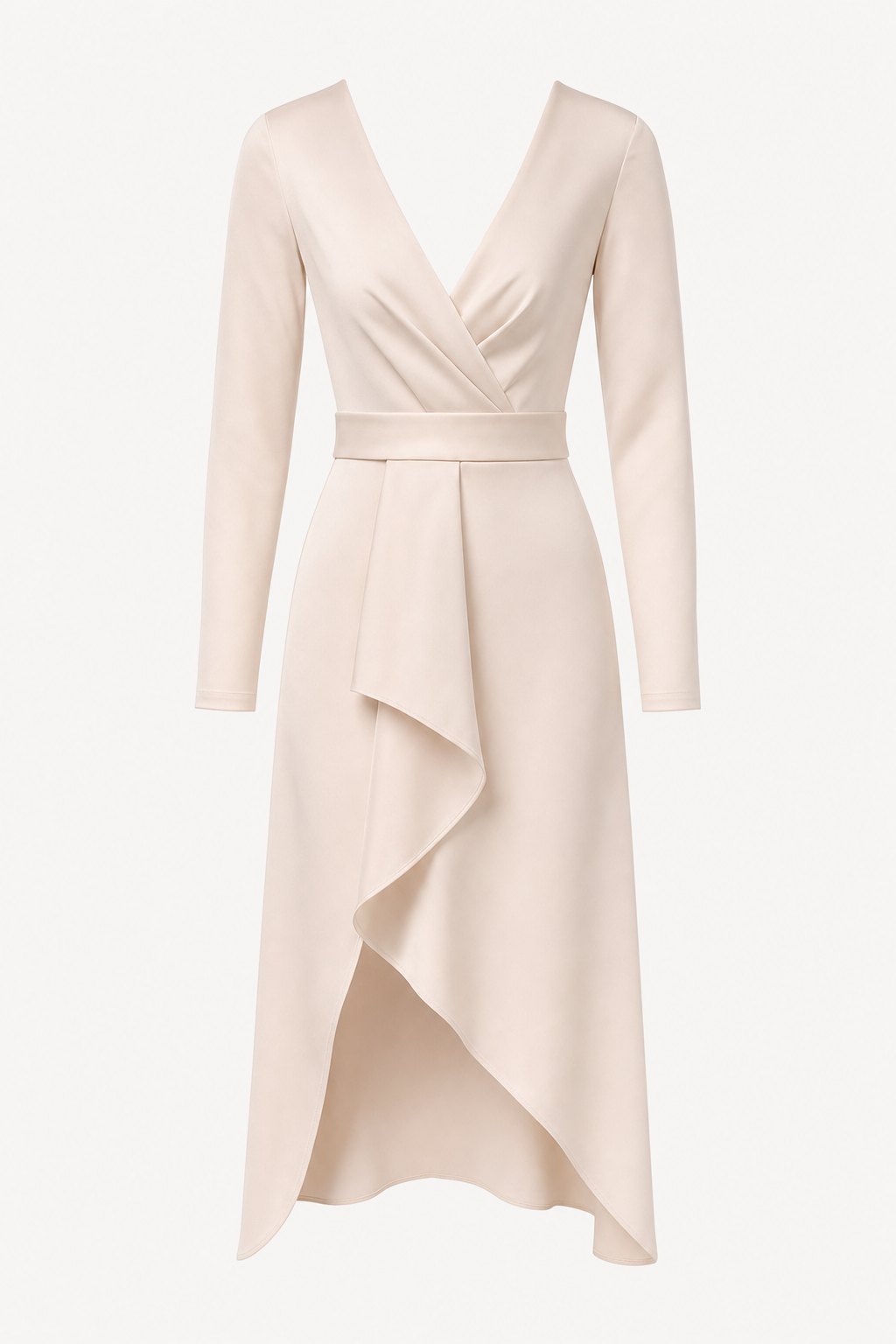 Ruffle Trim Maxi Dress With Long Sleeves