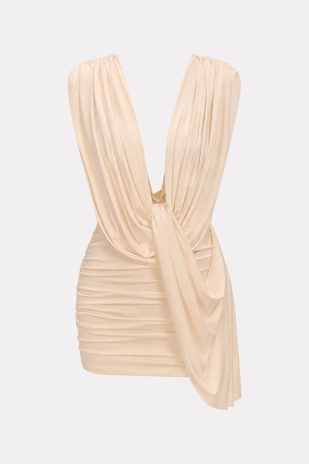 Cowl Neck Ruched Jersey Mini Dress - view 8
