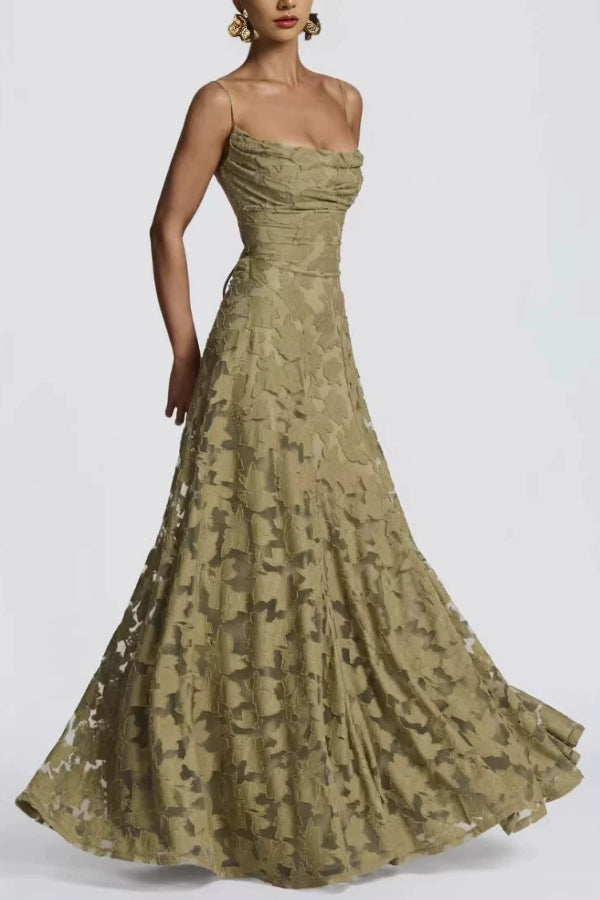 Floral Burnout Jersey Maxi Dress, Lace-Up Back - view 14
