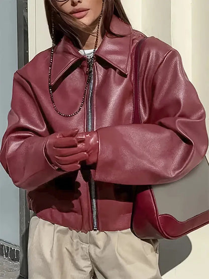 Coated Bomber Jacket with Point Collar - view 13