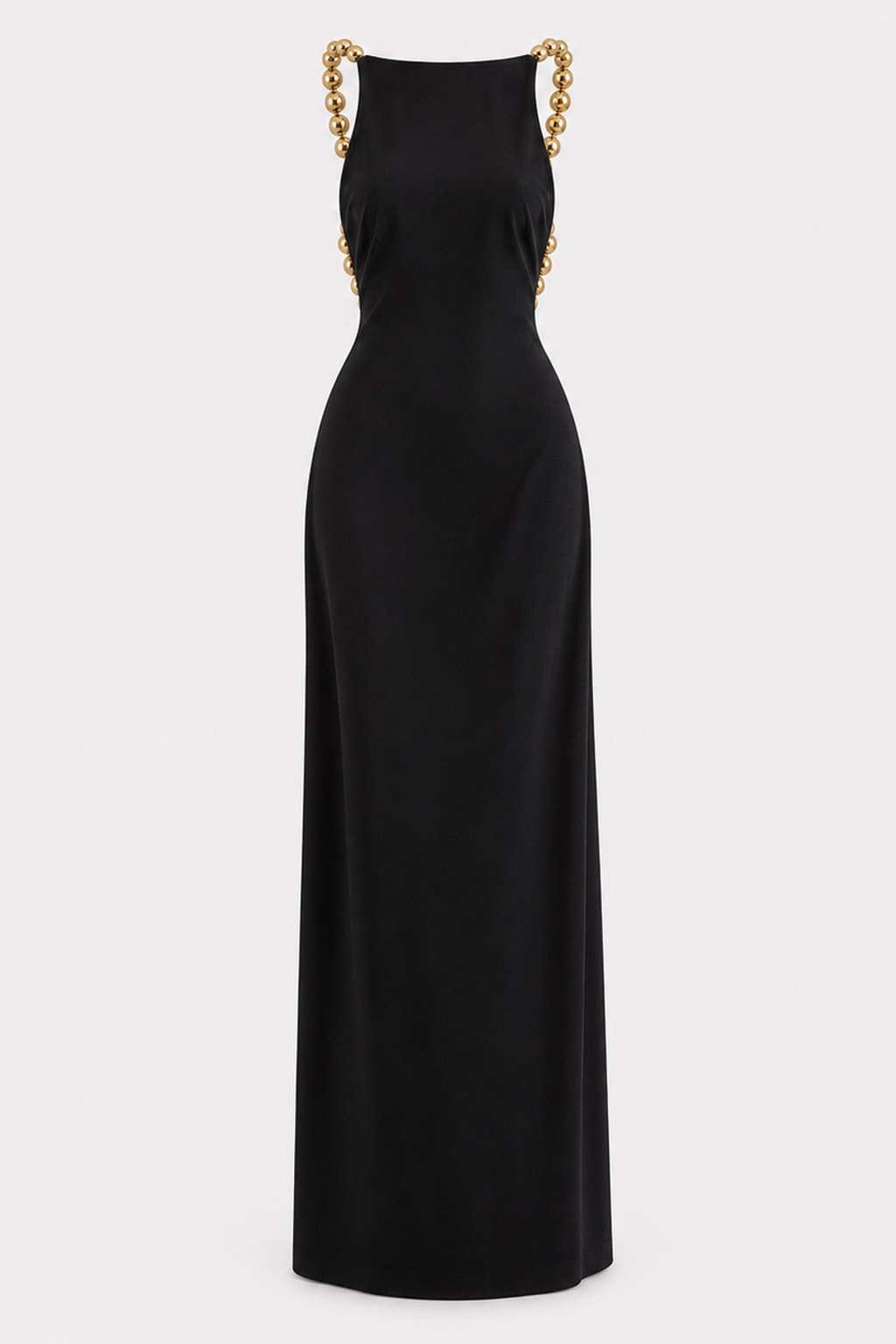 Maxi Dress Sleek Bead Strap Silhouette - 1