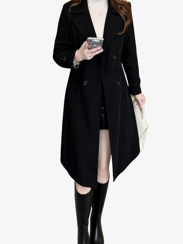 Belted Longline Trench Coat Classic Everyday Outerwear - 3