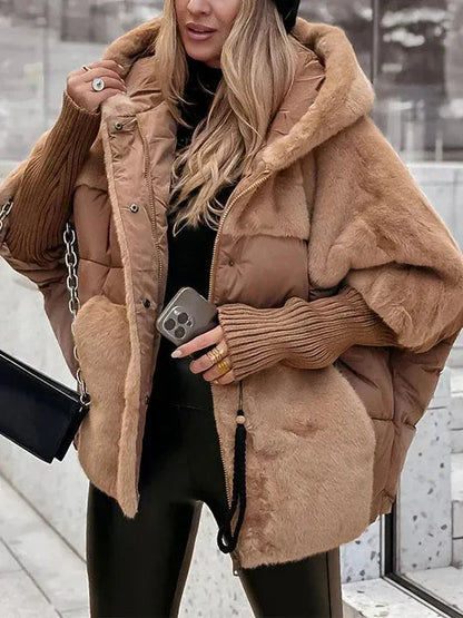Faux Fur Trim Hooded Puffer Jacket - view 11