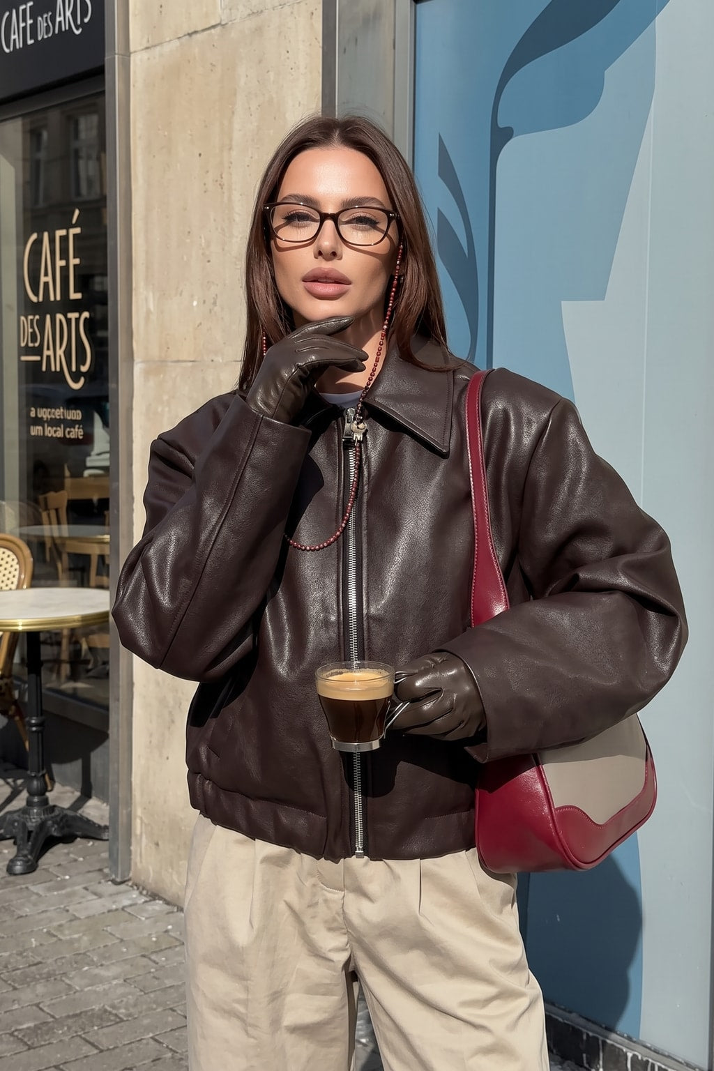 Coated Bomber Jacket With Point Collar - 10
