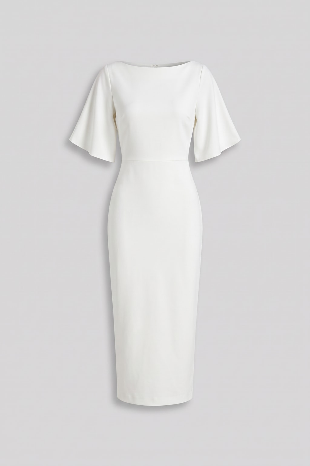 Fitted Midi Dress With Boat Neckline - 1