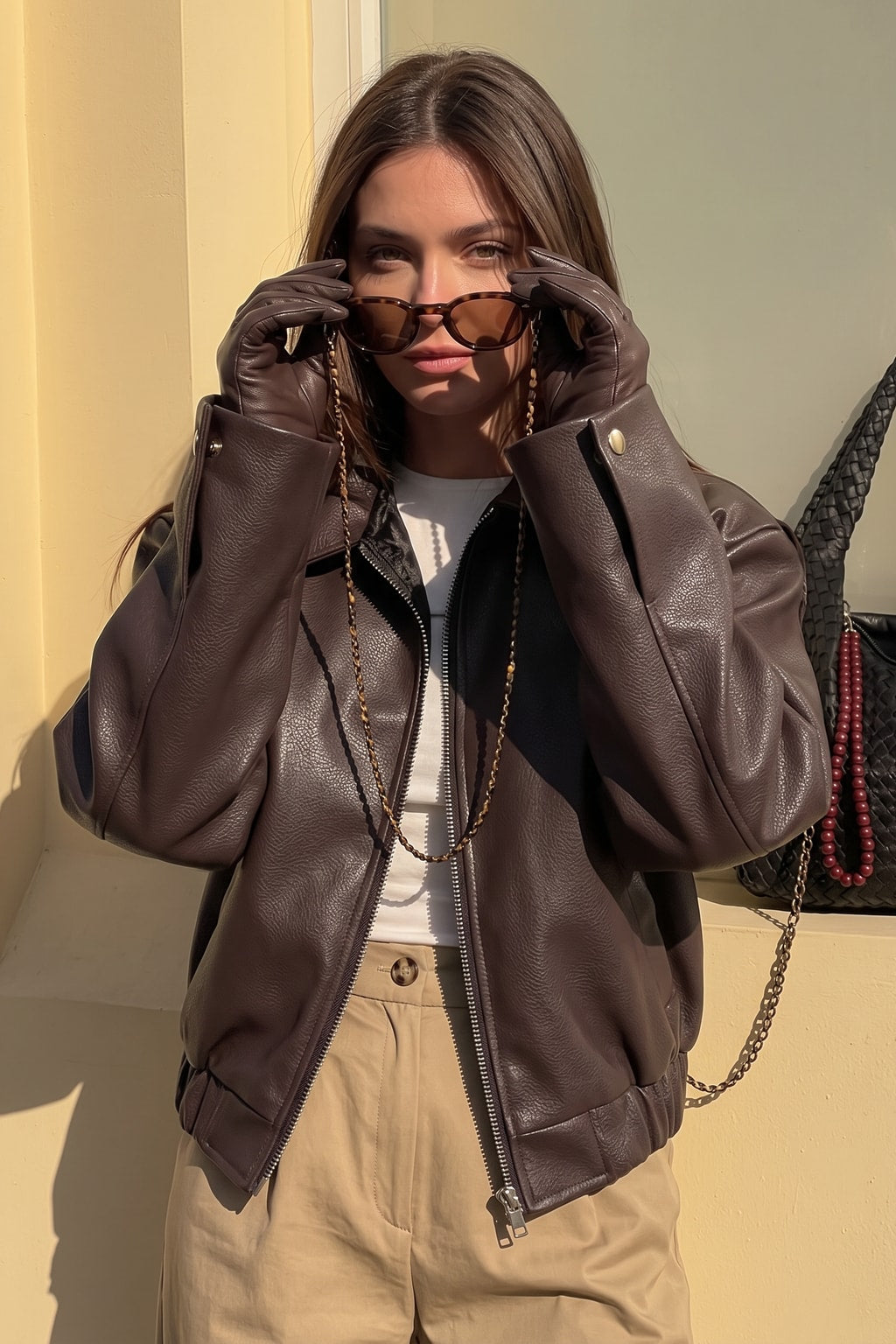 Coated Bomber Jacket With Point Collar - 9