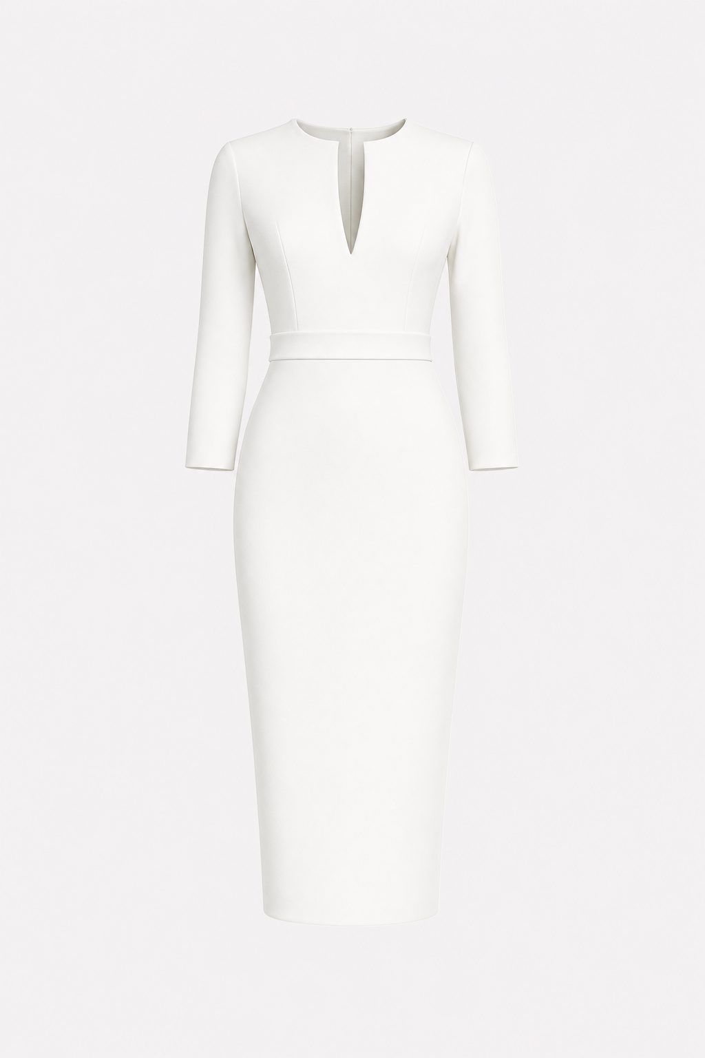 Satin pencil dress with back slit