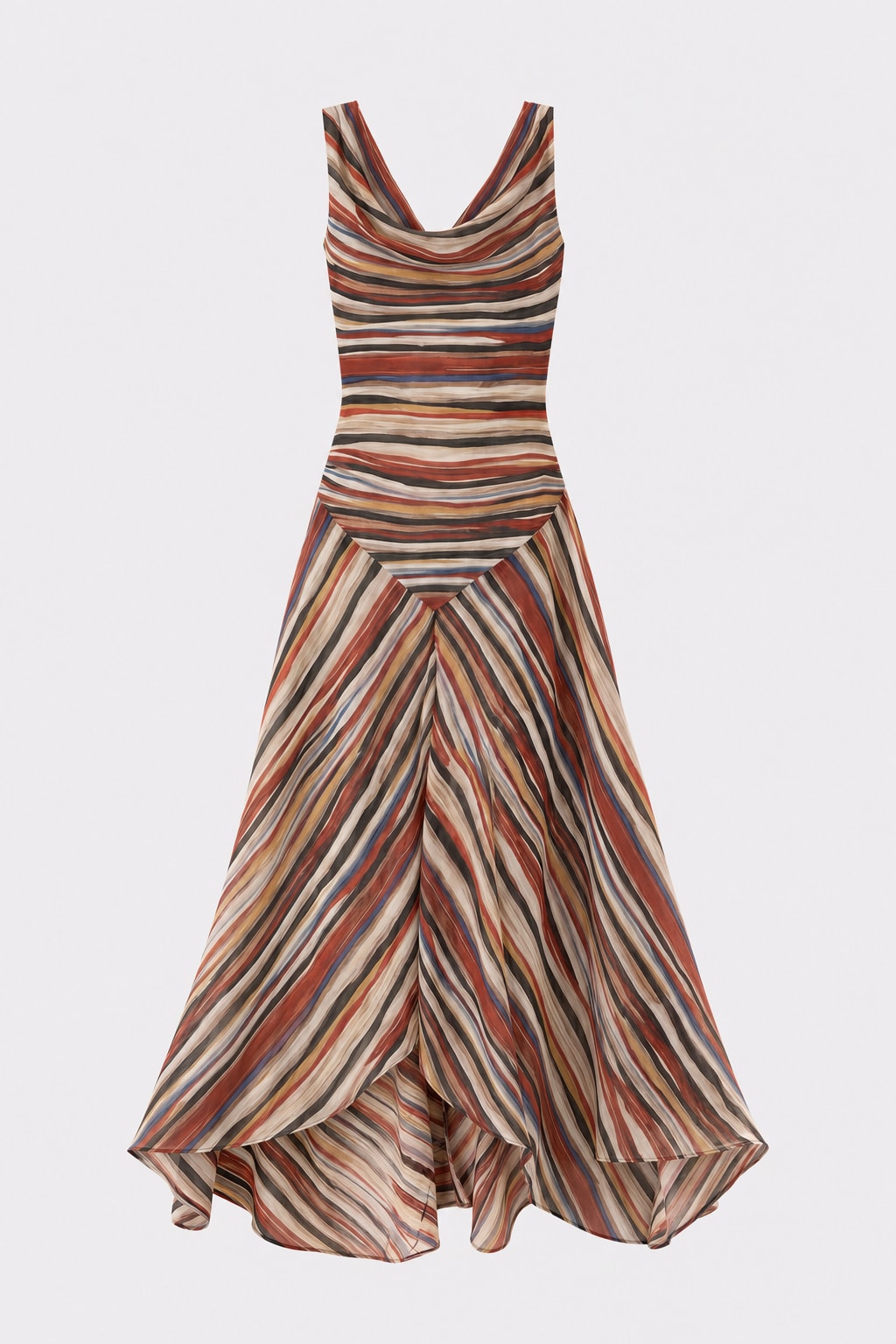 Polyester Striped Maxi Dress - 1