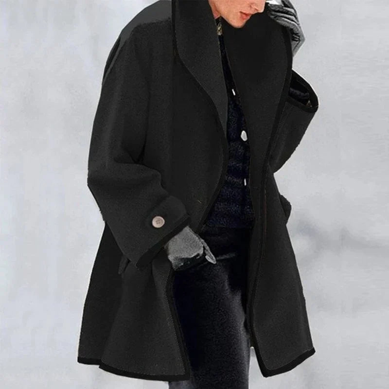 Belted oversized coat with tie-front cord - view 12