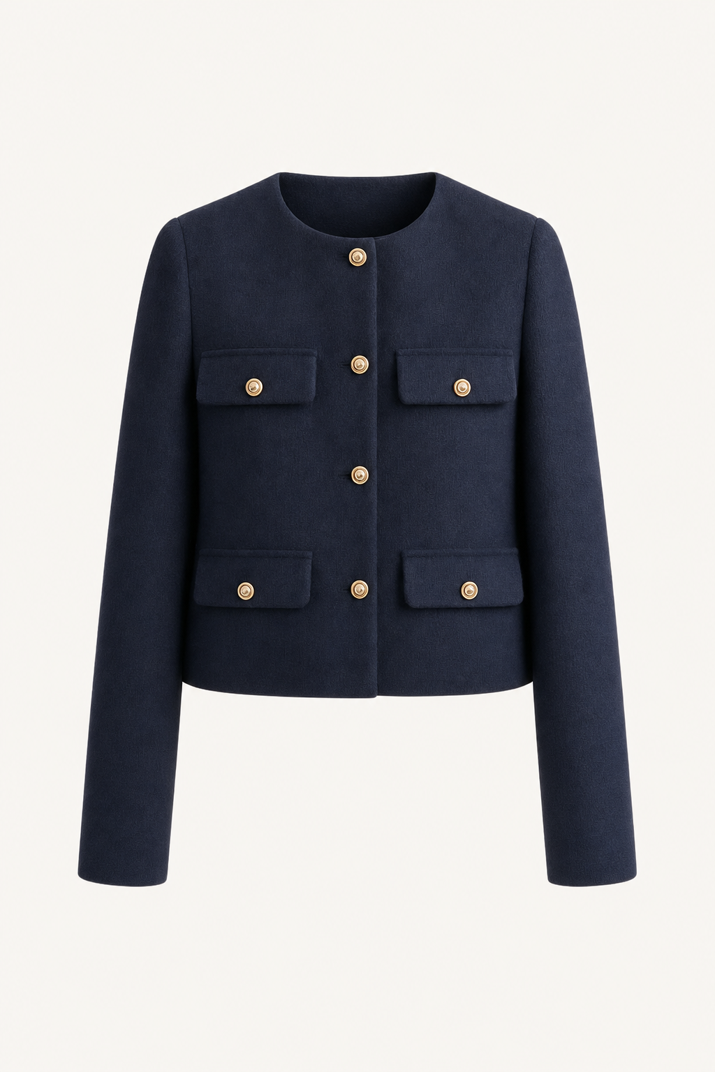 Fitted Blazer with Gold-Tone Buttons