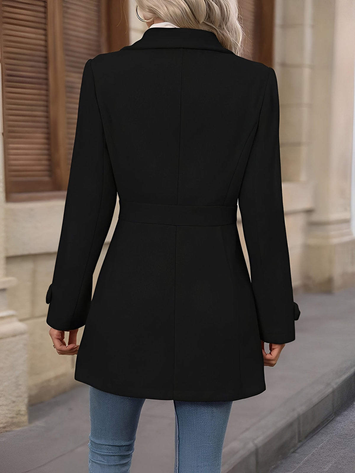 Notch Collar Belted Trench Coat - view 19