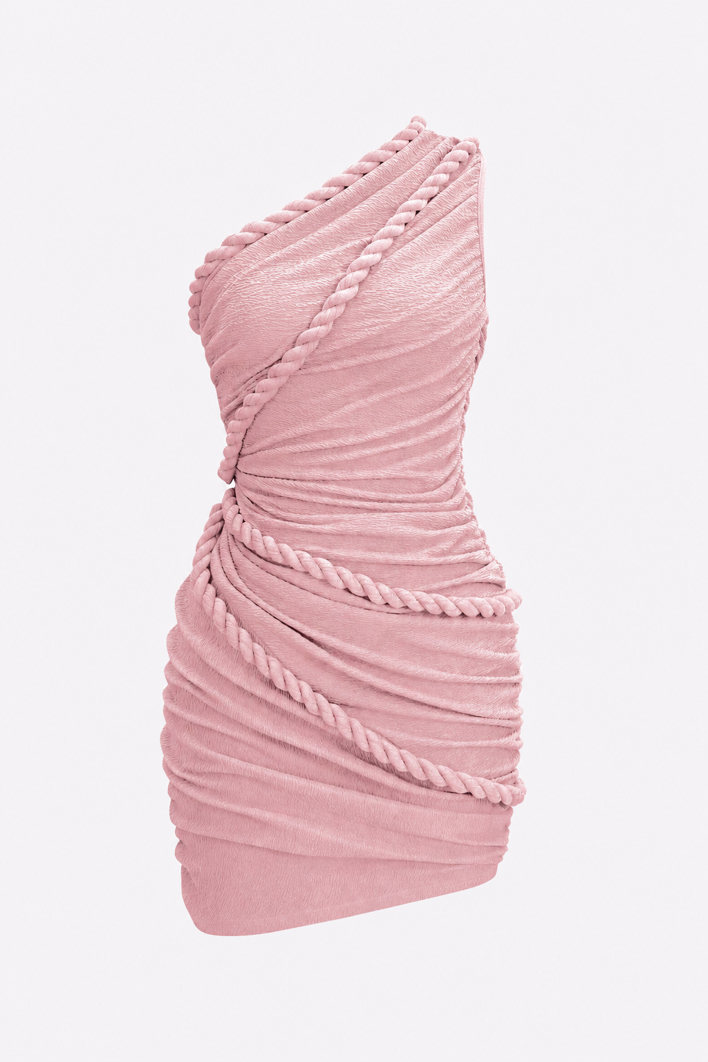 One-shoulder twist knot jersey mini dress - view 9