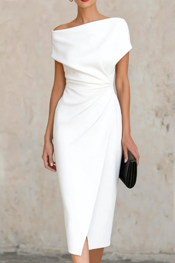 Short Sleeve Pleated Midi Dress - view 4