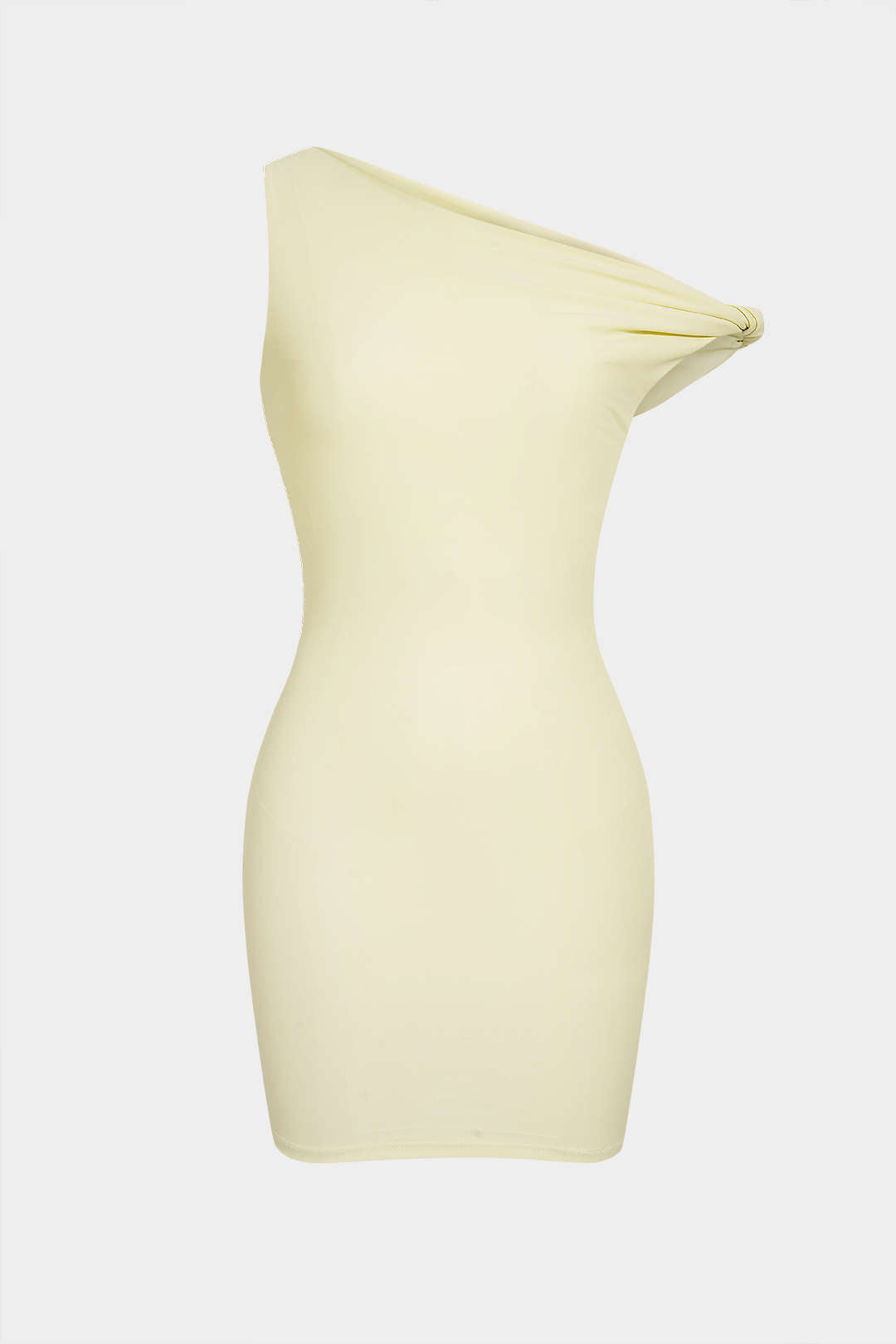 Fringe Twist-Knot Mini Dress in Cream Yellow - view 6