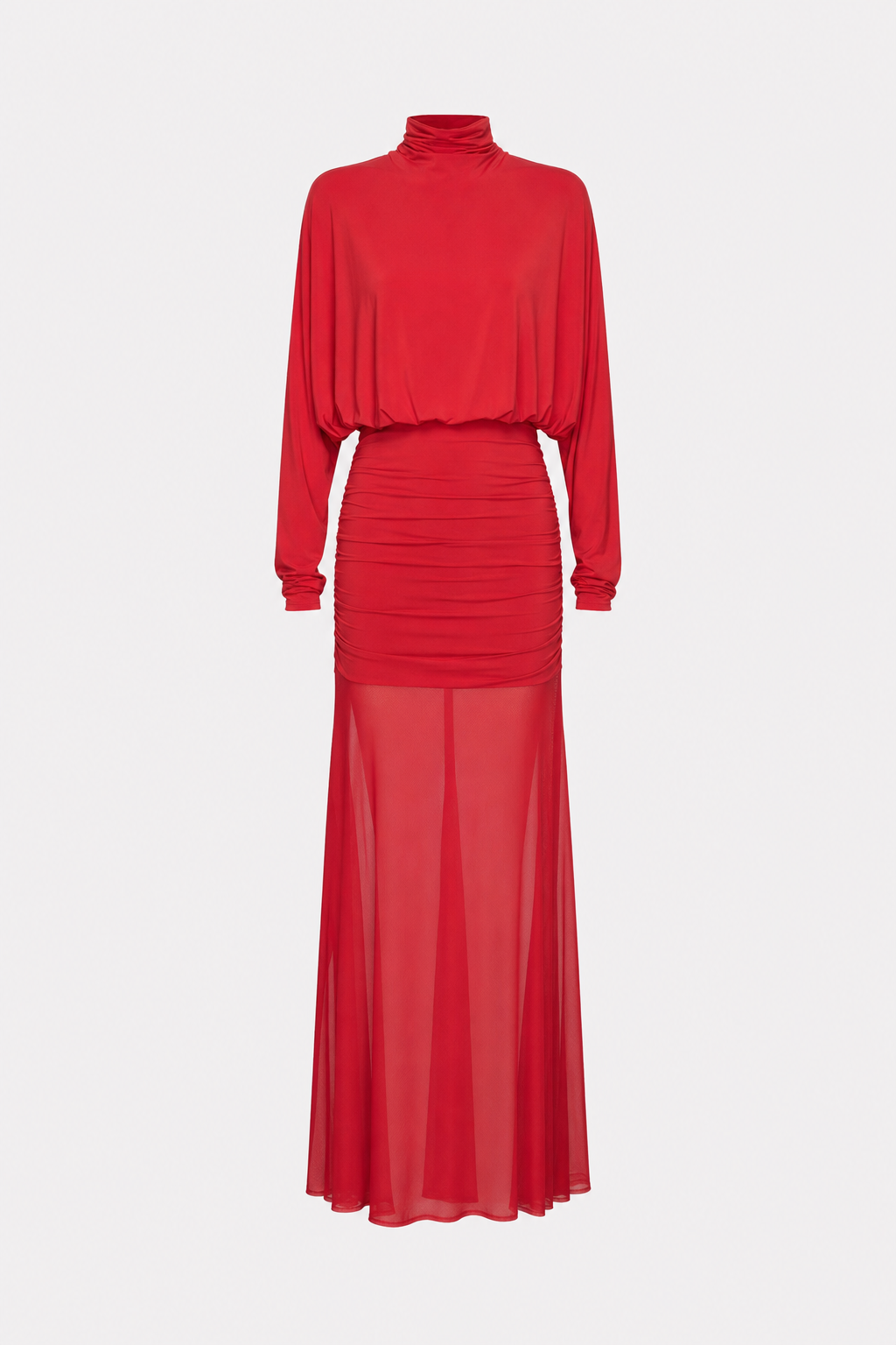 Ruched Mesh Modal Blend Maxi Dress - view 6