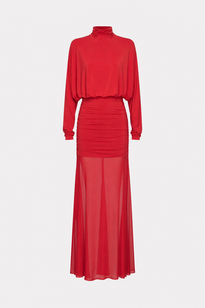 Ruched Mesh Modal Blend Maxi Dress - view 6