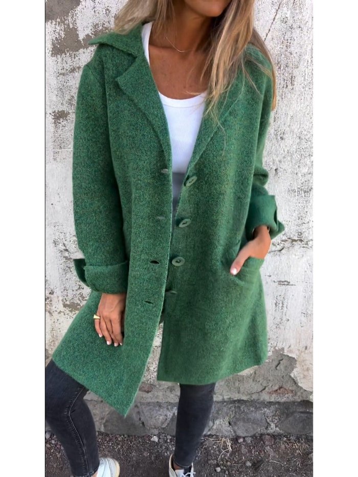 Tailored lapel collar button front coat - view 7