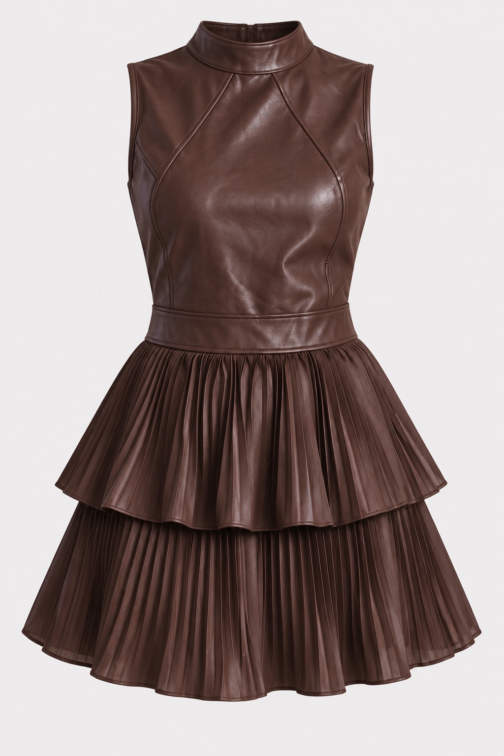 PU Leather Mini Dress Sleek Party Style - 1