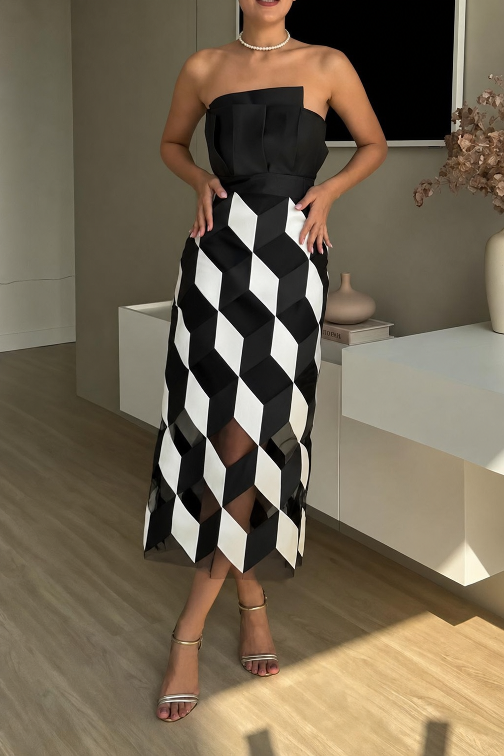 Off-Shoulder Backless Cutout Midi Dress - view 3