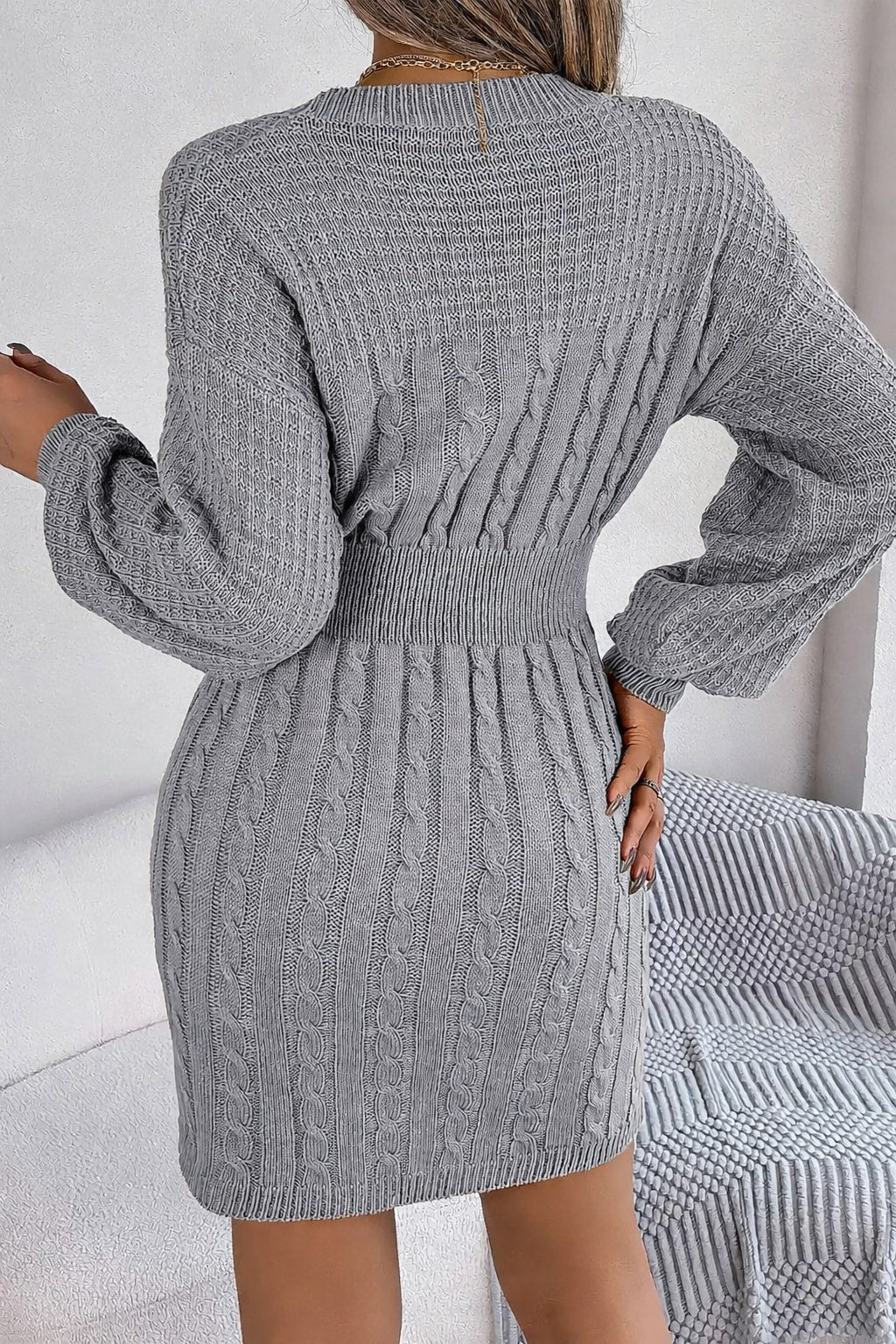 Polyester Knit Dress With Sleek A-Line Silhouette - 6