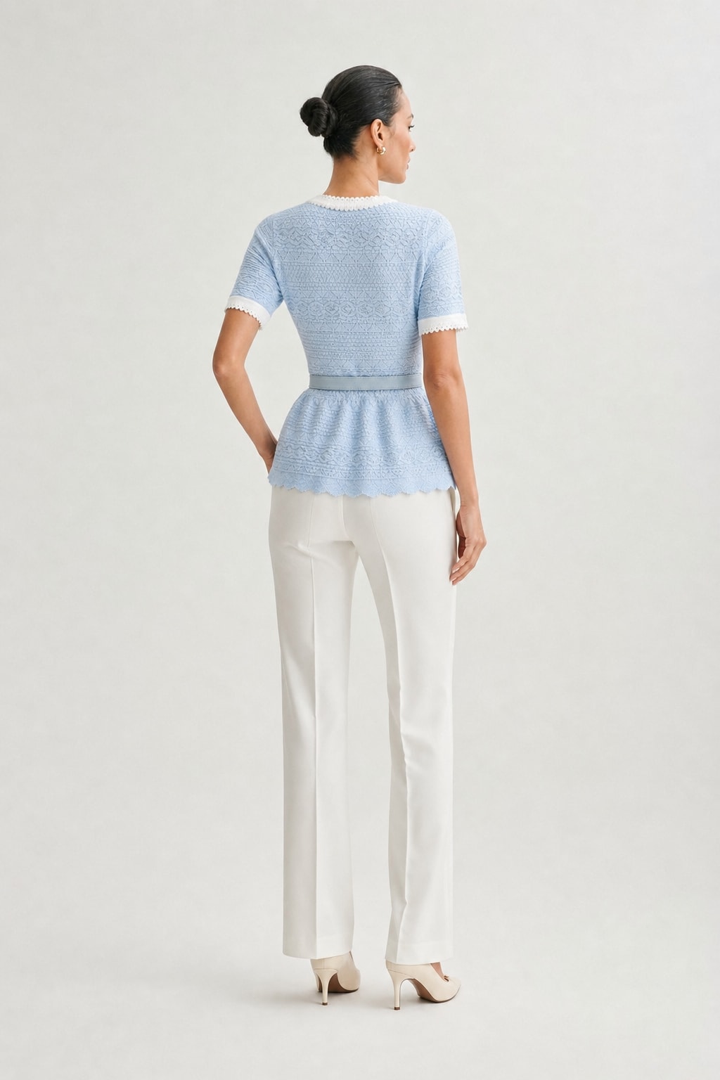 Viscose Tweed Shorts With Belt - 4