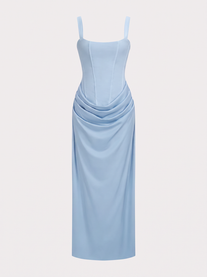 Ruched Tie-Back Jersey Maxi Dress - view 6