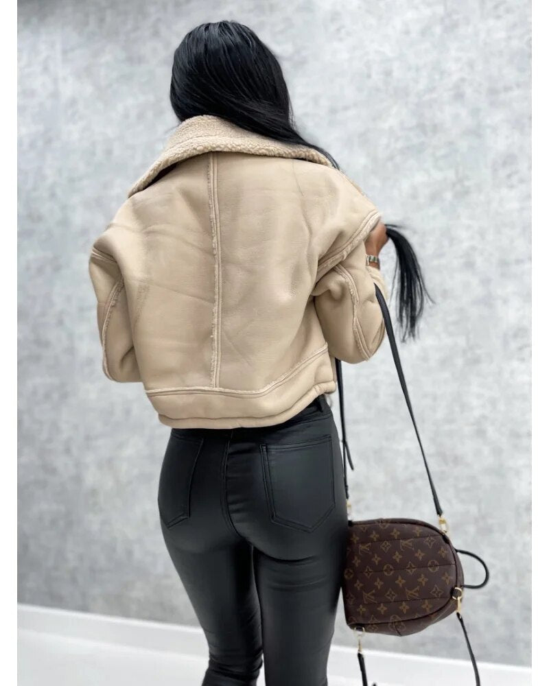 Cropped Tailored Leather Jacket - view 6
