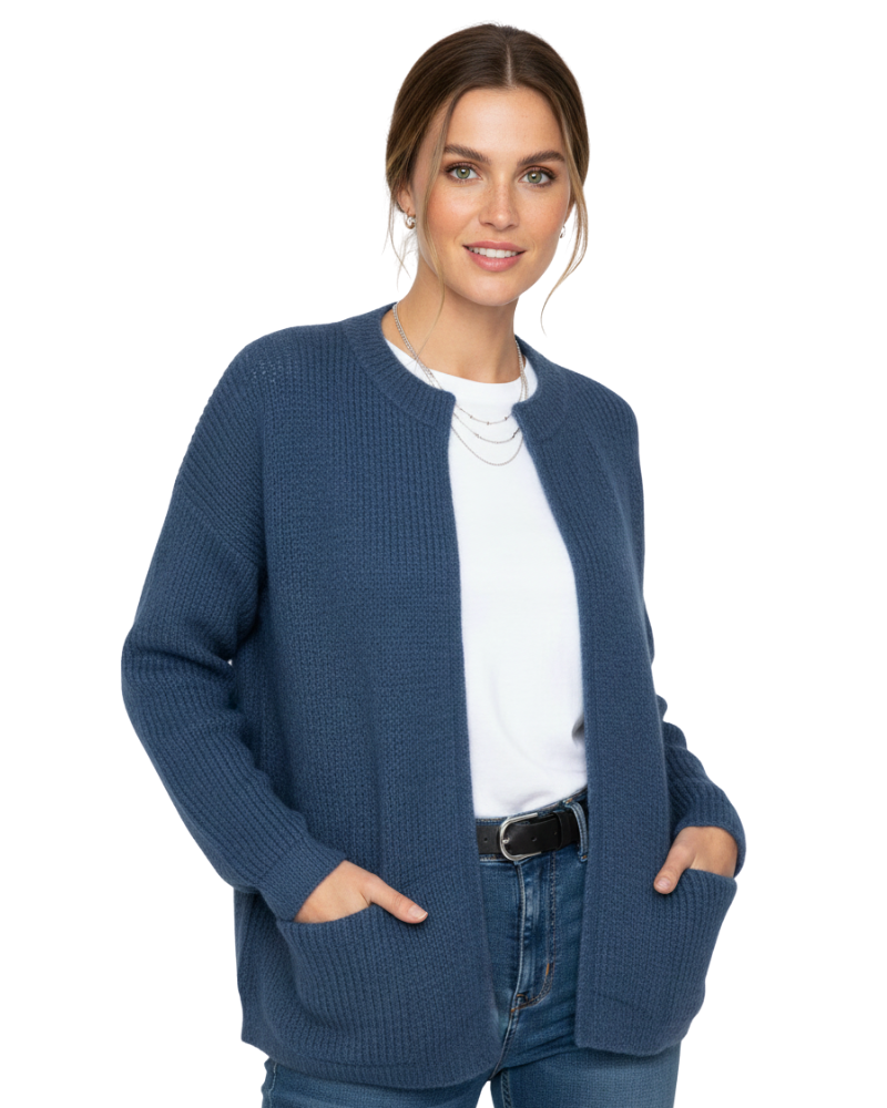 Soft zip-up relaxed fit cardigan - view 4