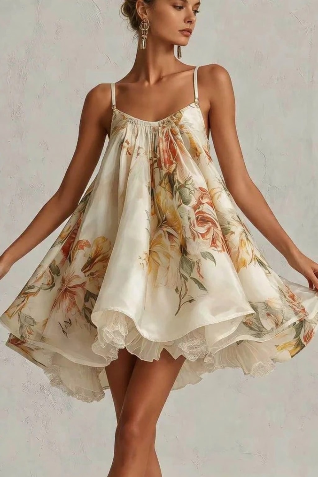 Polyester Sleeveless Camisole Dress With Puffy Skirt - 4