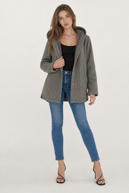 Plush Fleece Hooded Oversized Winter Jacket - view 4