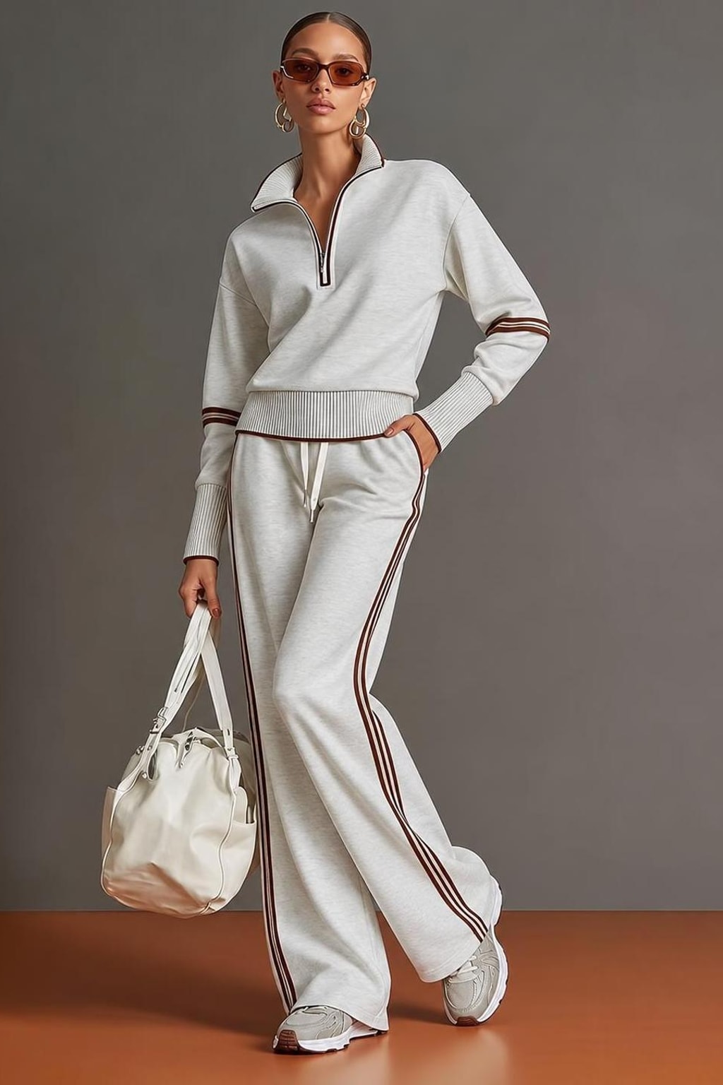 Soft-Stretch Wide Leg Two-Piece Lounge Set - 4