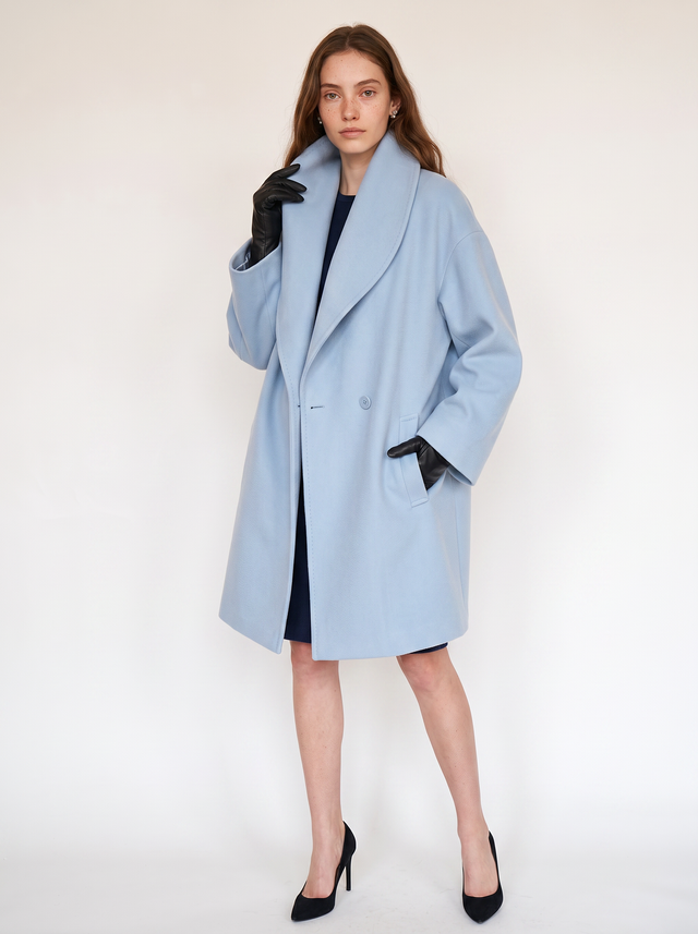Women's Belted Warm Wool-Blend Coat Oversized Fit - 2