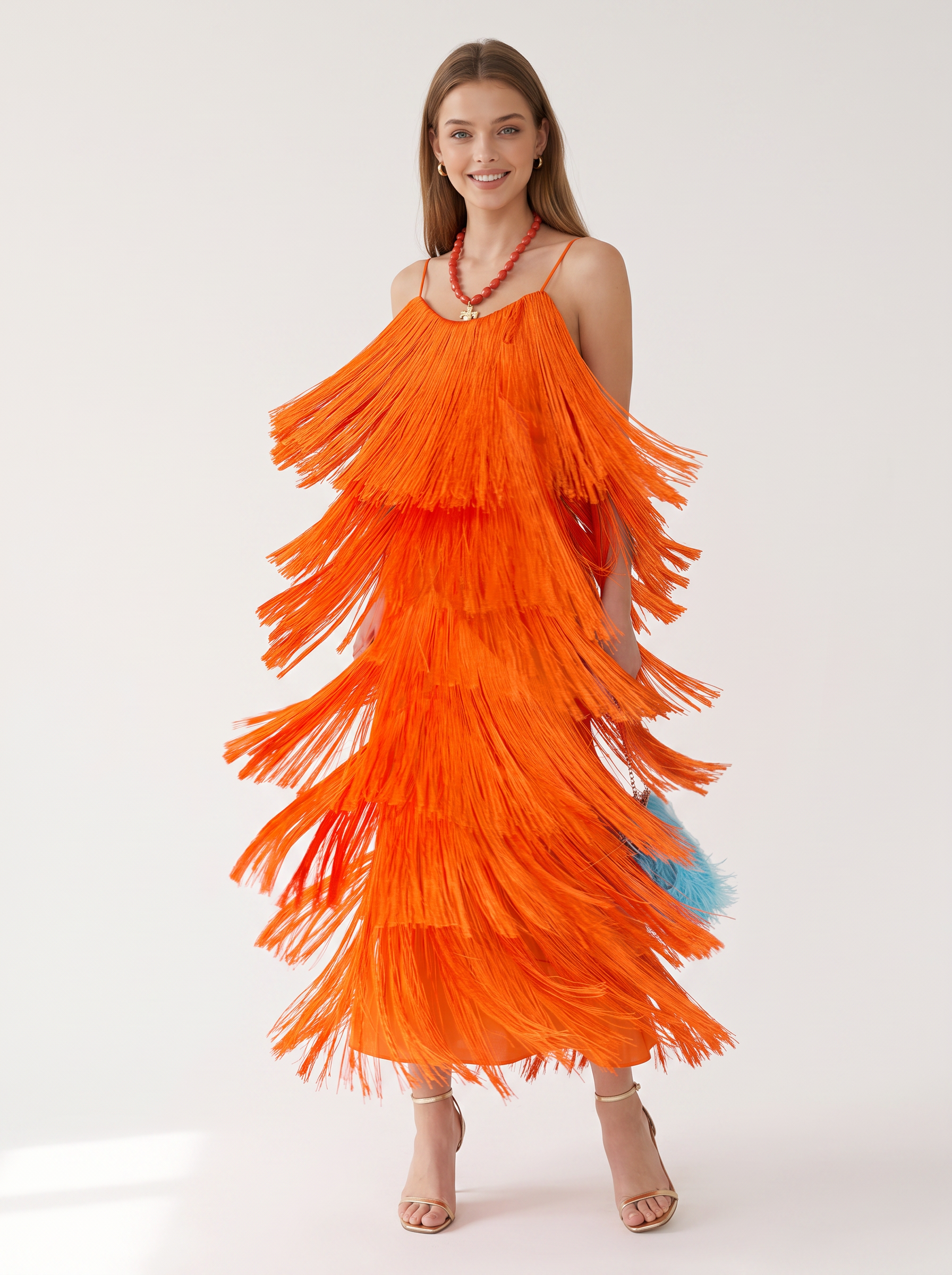 Tiered Tassel Tie-Back Maxi Dress - view 4