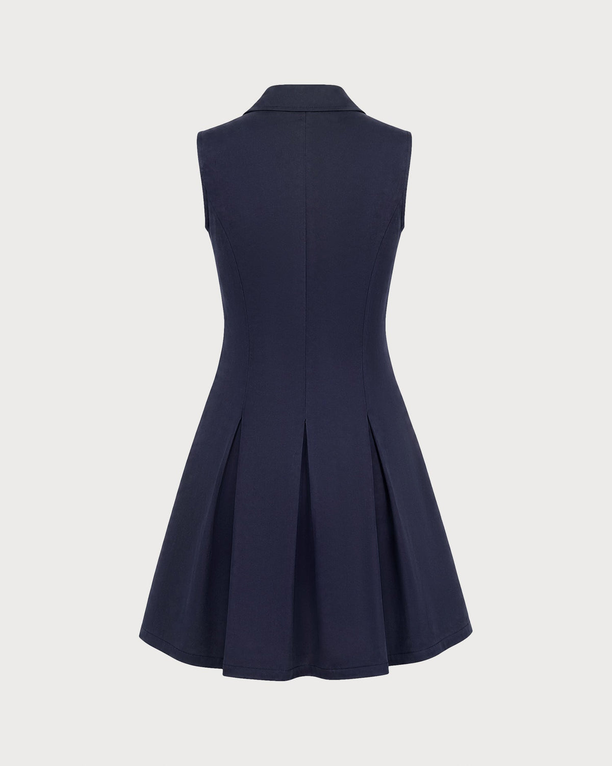 Navy Collared Button-Front Mini Dress - view 5