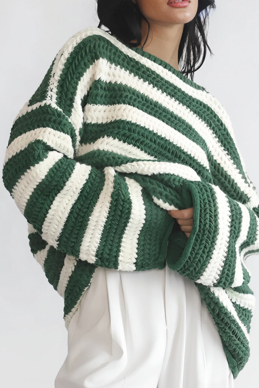 Soft Knit Sweater Chunky Striped - 1