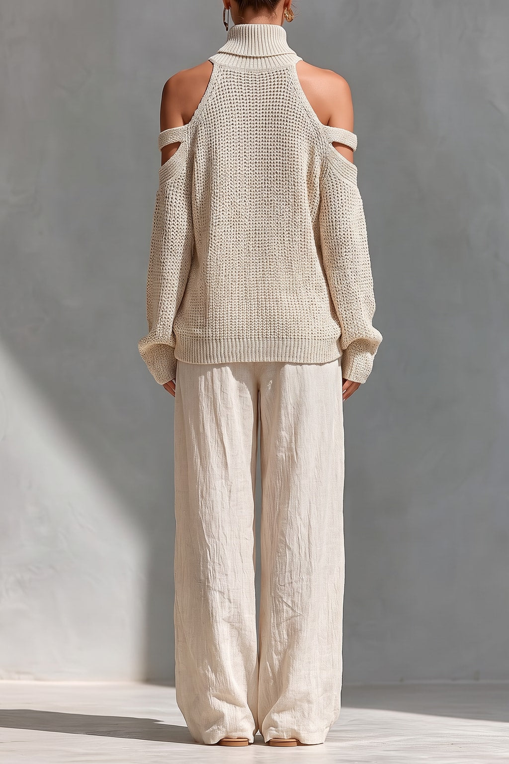 Open-Knit Linen Two-Piece Set Wide-Leg - 3