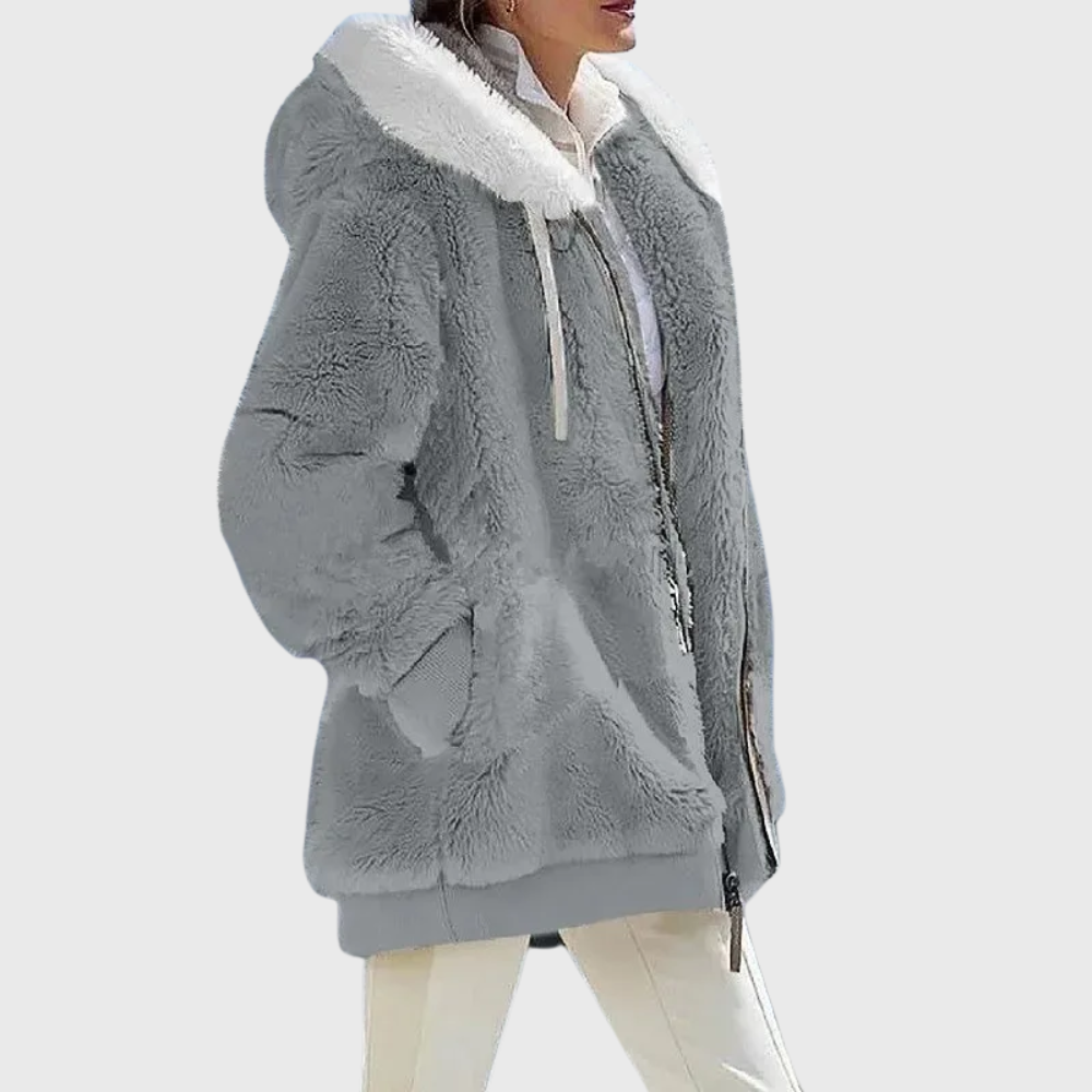 Puffer jacket with faux-fur hood - view 10