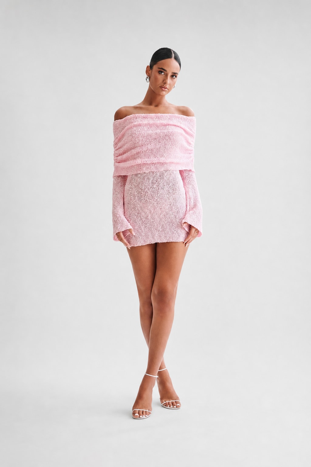 Knit Off-Shoulder Mini Dress - 5