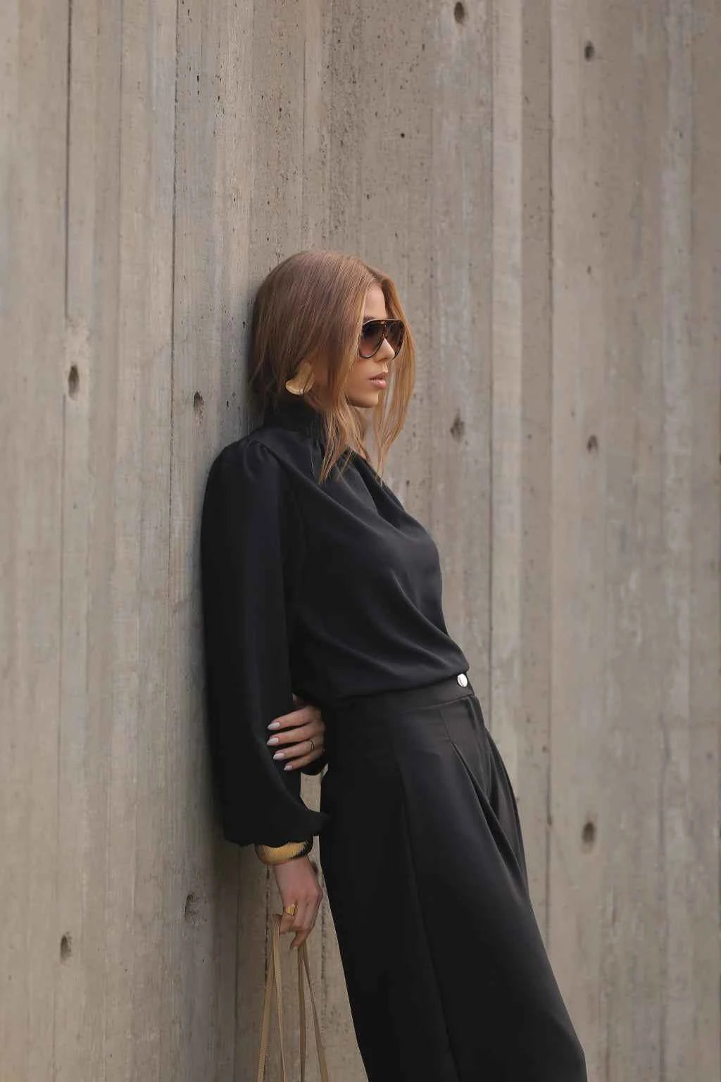Blend Tailored Blouse with Puff Sleeves - 6