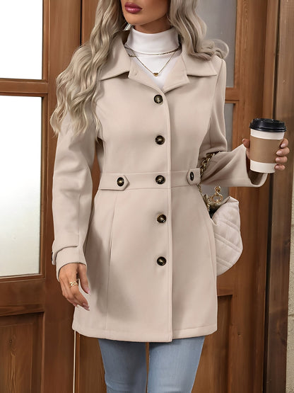 Notch Collar Belted Trench Coat - view 9