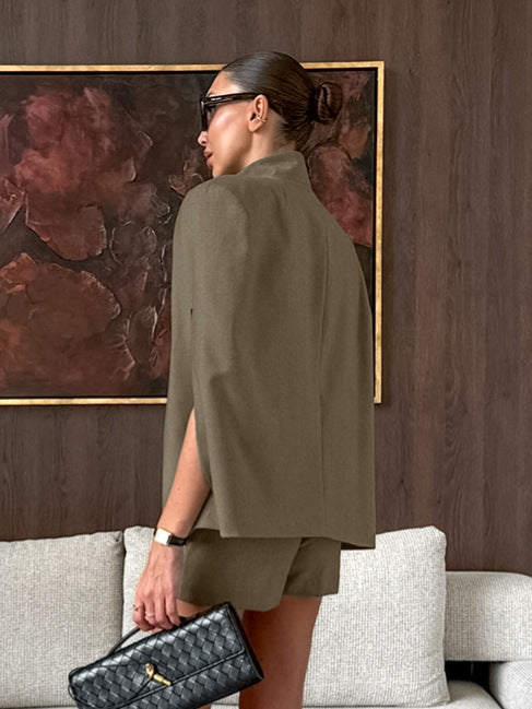 Textured Vest And Shorts Set Khaki Tailored Co-Ord - 5