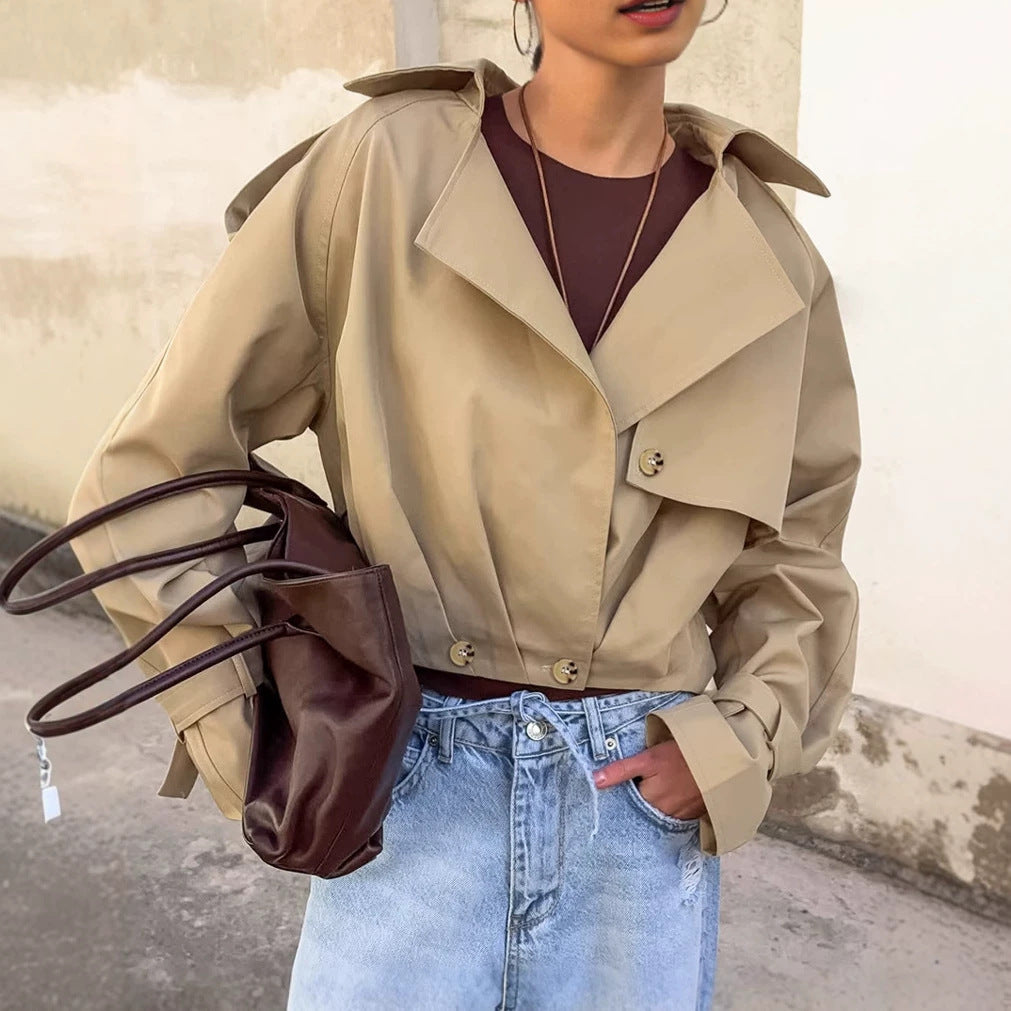 Cotton Cropped Jacket Collared - 3