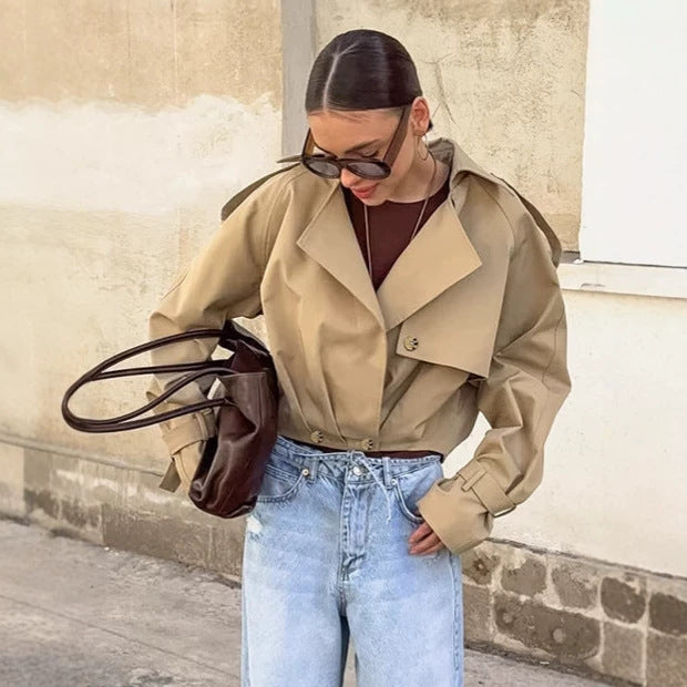 Cotton Cropped Jacket Collared - 4