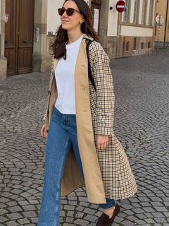 Polyester Trench Coat Open Front Lapel - 5