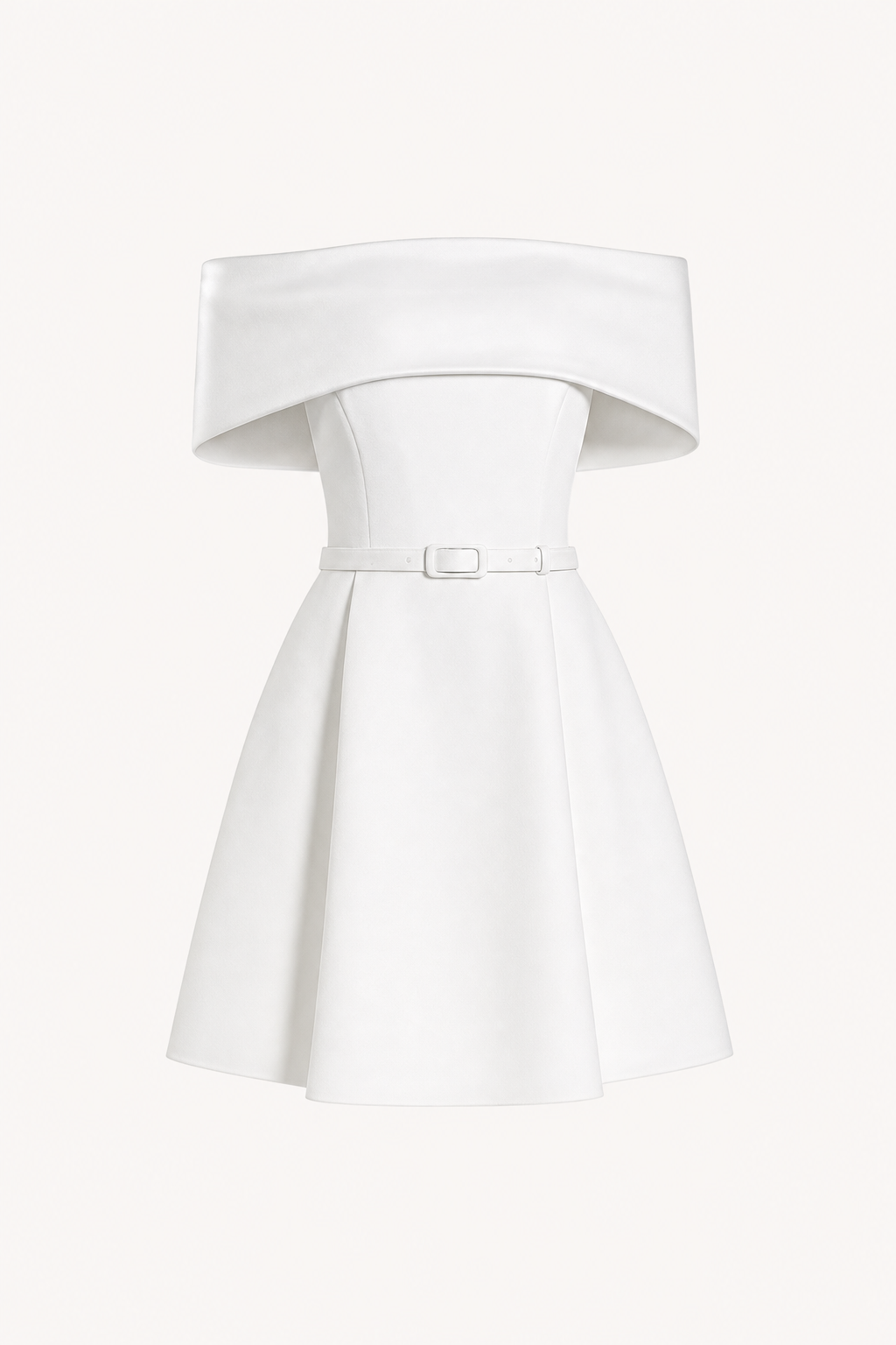Off-Shoulder Ruched Mini Dress With Pockets