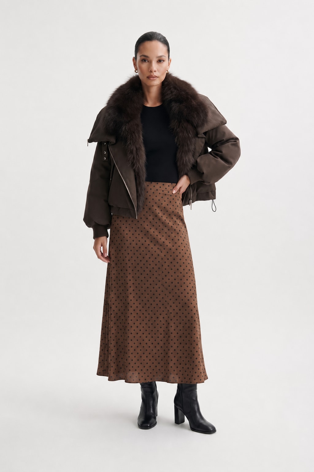 Down Jacket With Fur Collar - 6